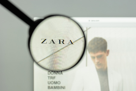 Milan, Italy - May 7, 2017: Zara brand website homepage. It's a spanish's brand fashion e-commerce store.のeditorial素材