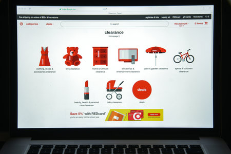 Milan, Italy - August 10, 2017: Target.com website homepage.  Target.com logo visible.