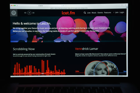 Milan, Italy - August 10, 2017: Last.fm website homepage. It is a music website, founded in the...