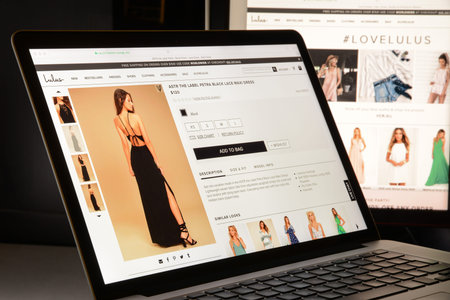 Milan, Italy - May 7, 2017: website homepage. It's a fashion e-commerce store.
