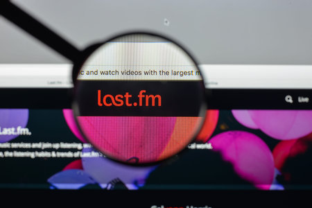 Milan, Italy - August 10, 2017: Last.fm website homepage. It is a music website, founded in the United Kingdom in 2002. Using a music recommender system called "Audioscrobbler". Last.fm logo visibleのeditorial素材