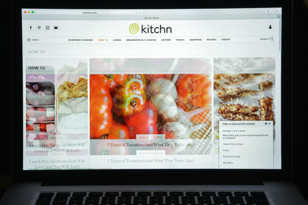 Milan, Italy - August 10, 2017: the kitchen website homepage. The kitchem logo visible.のeditorial素材