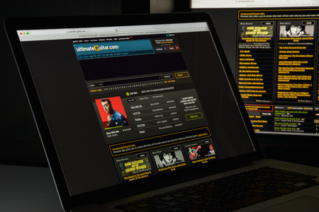 Milan, Italy - August 10, 2017: Ultimate guitar website homepage.のeditorial素材