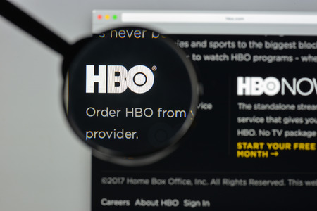 Milan, Italy - August 10, 2017: hbo.com website homepage. It is an American premium cable and satellite television network. hbo logo visible.のeditorial素材