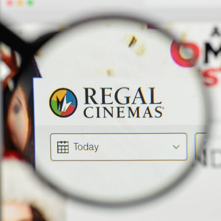 Milan, Italy - November 1, 2017: Regal Entertainment Group logo on the website homepage.のeditorial素材