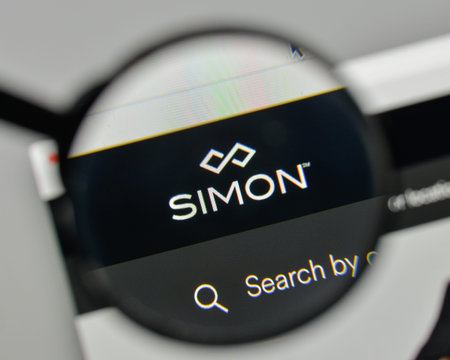 Milan, Italy - November 1, 2017: Simon Property Group logo on the website homepage.