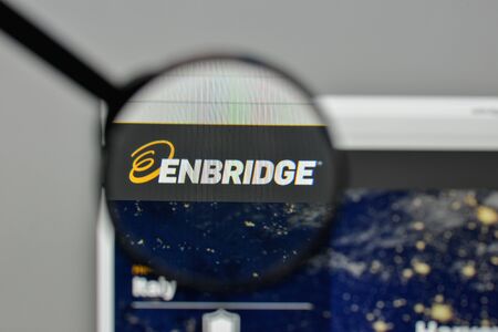 Milan, Italy - November 1, 2017: Enbridge energy logo on the website homepage.のeditorial素材