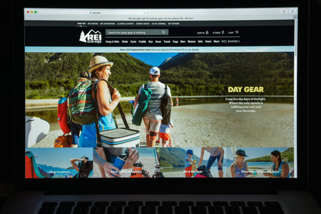 Milan, Italy - August 10, 2017: Rei website homepage. Rei logo visible.