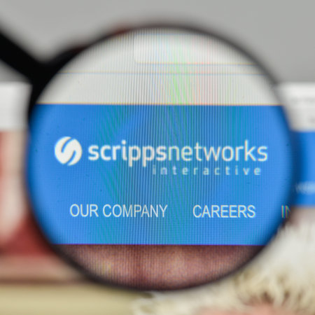 Milan, Italy - November 1, 2017: Scripps Networks Interactive logo on the website homepage.