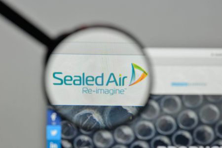 Milan, Italy - November 1, 2017: Sealed Air logo on the website homepage.
