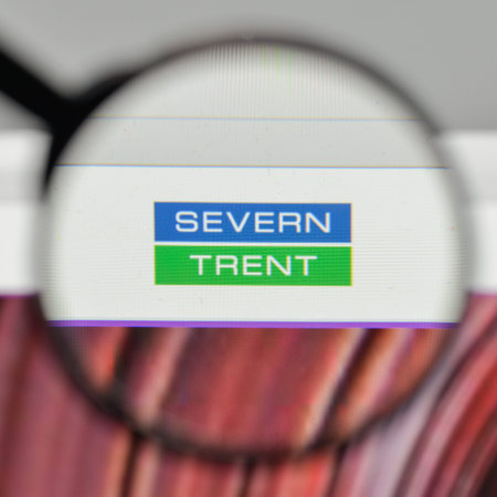 Milan, Italy - November 1, 2017: Severn Trent logo on the website homepage.
