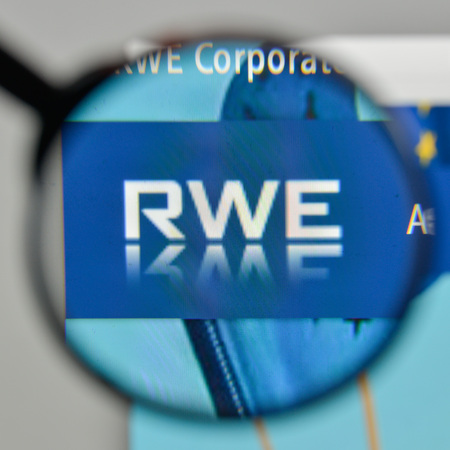 Milan, Italy - November 1, 2017: RWE logo on the website homepage.のeditorial素材