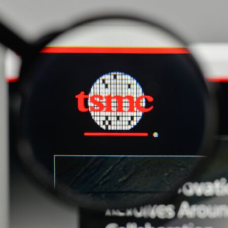 Milan, Italy - November 1, 2017: Taiwan Semiconductor logo on the website homepage.のeditorial素材