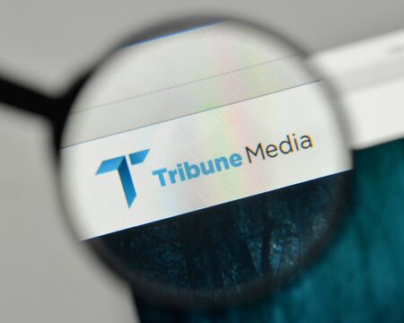 Milan, Italy - November 1, 2017: Tribune Media logo on the website homepage.のeditorial素材