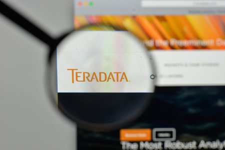 Milan, Italy - November 1, 2017: Teradata logo on the website homepage.