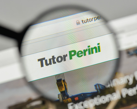 Milan, Italy - November 1, 2017: Tutor Perini logo on the website homepage.のeditorial素材