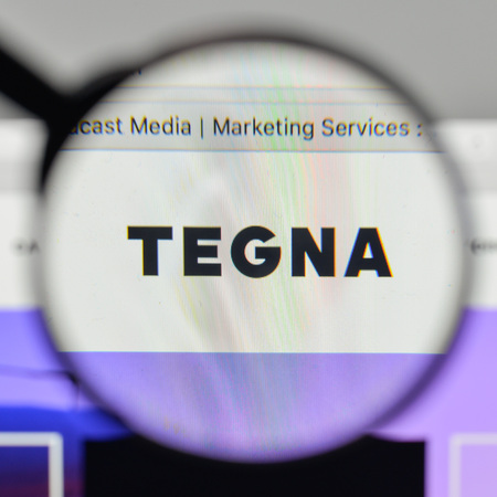 Milan, Italy - November 1, 2017: TEGNA logo on the website homepage.