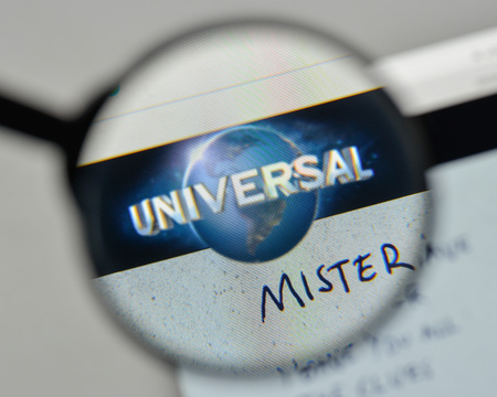 Milan, Italy - November 1, 2017: Universal logo on the website homepage.のeditorial素材