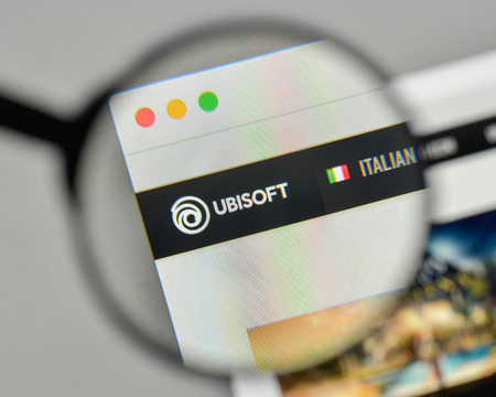 Milan, Italy - November 1, 2017: Ubisoft logo on the website homepage.のeditorial素材