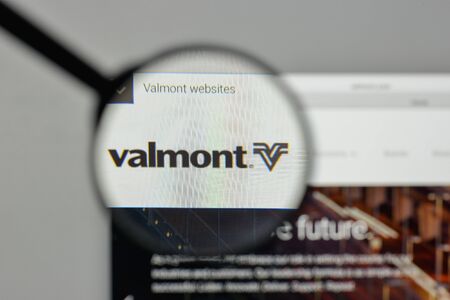 Milan, Italy - November 1, 2017: Valmont Industries logo on the website homepage.のeditorial素材