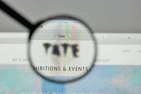 Milan, Italy - November 1, 2017: Tate Museum logo on the website homepage.のeditorial素材