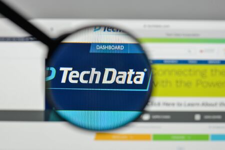 Milan, Italy - November 1, 2017: Tech Data logo on the website homepage.のeditorial素材