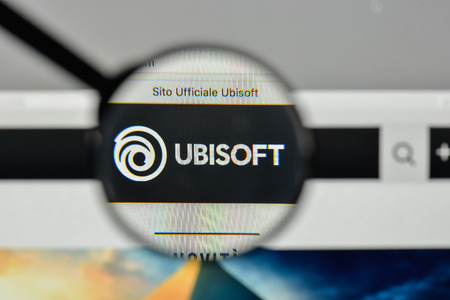 Milan, Italy - November 1, 2017: Ubisoft logo on the website homepage.のeditorial素材