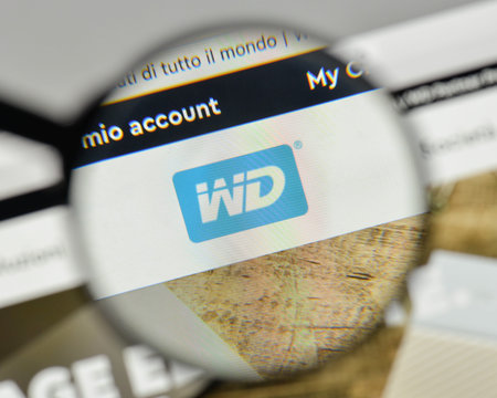 Milan, Italy - November 1, 2017: Western Digital logo on the website homepage.
