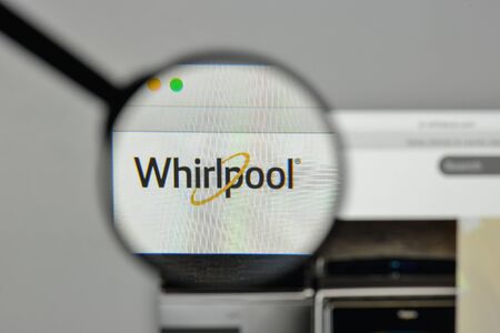 Milan, Italy - November 1, 2017: Whirlpool logo on the website homepage.のeditorial素材