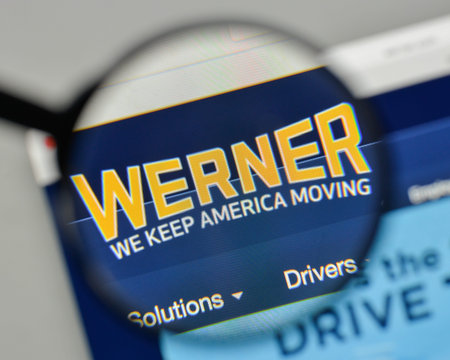 Milan, Italy - November 1, 2017: Werner Enterprises logo on the website homepage.