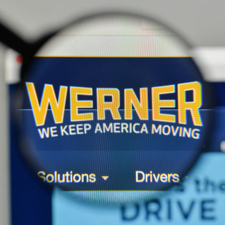 Milan, Italy - November 1, 2017: Werner Enterprises logo on the website homepage.