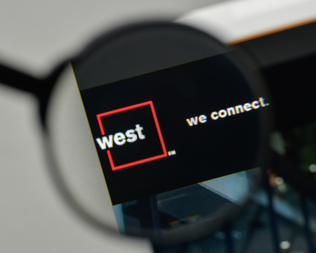 Milan, Italy - November 1, 2017: West logo on the website homepage.のeditorial素材
