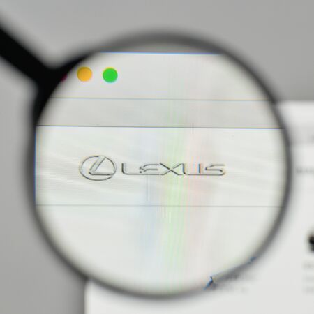 Milan, Italy - November 1, 2017: Lexus logo on the website homepage.のeditorial素材