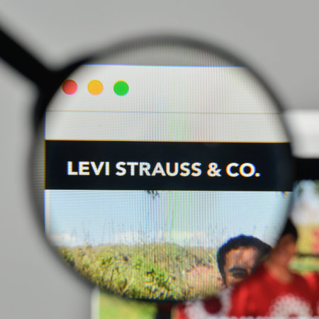 Milan, Italy - November 1, 2017: Levi Strauss logo on the website homepage.