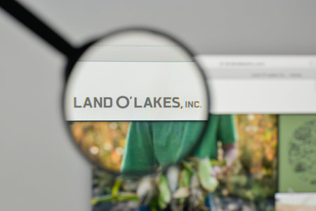 Milan, Italy - November 1, 2017: Land O Lakes logo on the website homepage.