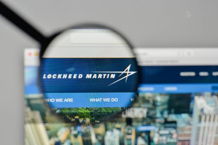 Milan, Italy - November 1, 2017: Lockheed Martin logo on the website homepage.のeditorial素材