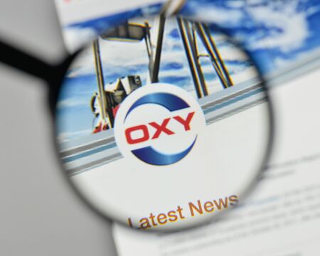 Milan, Italy - November 1, 2017: Occidental Petroleum logo on the website homepage.のeditorial素材