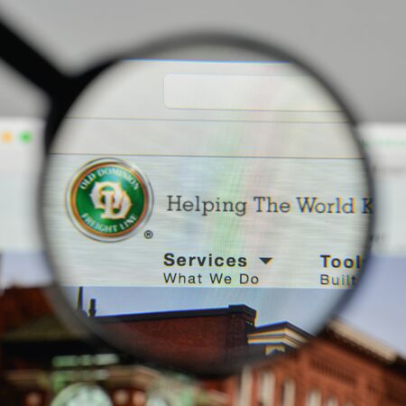 Milan, Italy - November 1, 2017: OldDominionFreightLine logo on the website homepage.のeditorial素材