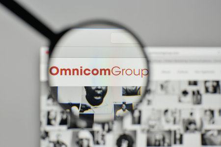 Milan, Italy - November 1, 2017: Omnicom Group logo on the website homepage.