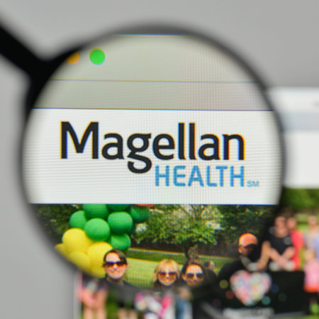 Milan, Italy - November 1, 2017: Magellan Health logo on the website homepage.