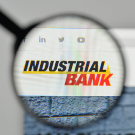 Milan, Italy - November 1, 2017: Industrial Bank logo on the website homepage.