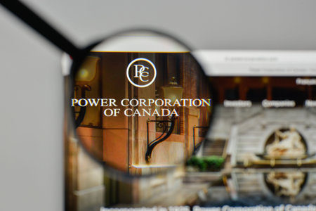 Milan, Italy - November 1, 2017: Power Corp. of Canada logo on the website homepage.