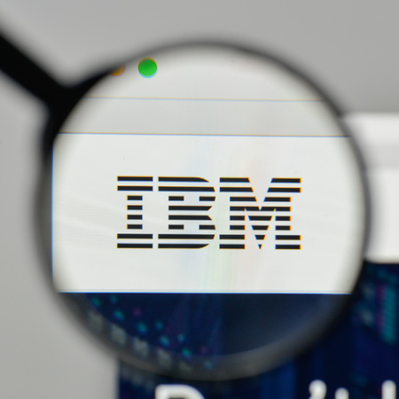 Milan, Italy - November 1, 2017: IBM logo on the website homepage.のeditorial素材