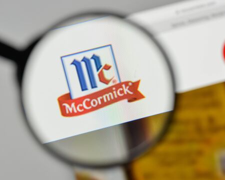 Milan, Italy - November 1, 2017: McCormick logo on the website homepage.のeditorial素材