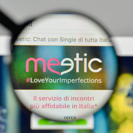 Milan, Italy - November 1, 2017: meetic logo on the website homepage.