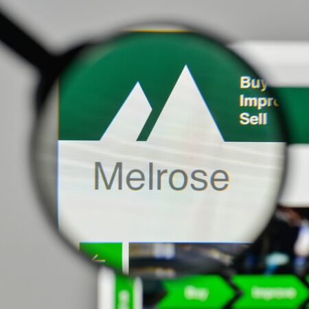 Milan, Italy - November 1, 2017: Melrose Industries logo on the website homepage.のeditorial素材