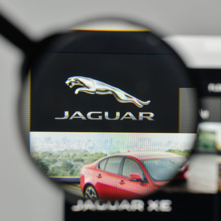 Milan, Italy - November 1, 2017: Jaguar logo on the website homepage.
