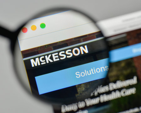 Milan, Italy - November 1, 2017: McKesson logo on the website homepage.