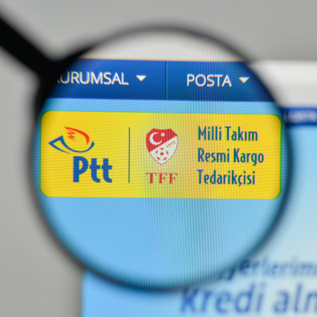 Milan, Italy - November 1, 2017: PTT logo on the website homepage.