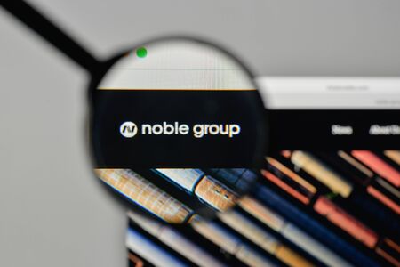 Milan, Italy - November 1, 2017: Noble Group logo on the website homepage.のeditorial素材
